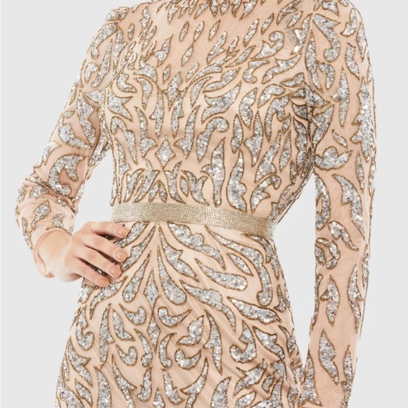 Mac Duggal 5521 NWT Embellished Illusion Sheath Dress - Picture 2 of 8